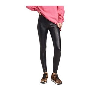 Women's Black Faux Leather Leggings